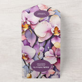 Invitation Tout En Un QR Code Hot rose Fuchsia Aquarelle Orchidées Weddi (Dehors)