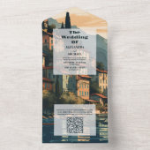 Invitation Tout En Un QR Code Italie Lac de Côme Destination Mariage (À l'intérieur)