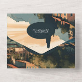 Invitation Tout En Un QR Code Italie Lac de Côme Destination Mariage (Verso)