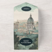 Invitation Tout En Un QR Code Italie Rome Destination Mariage (Dehors)