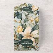 Invitation Tout En Un QR Code Ivoire Aquarelle Mariage floral (Dehors)