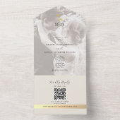 Invitation Tout En Un QR Code Ivory Gold Photo Wedding (À l'intérieur)