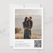 Invitation Tout en un QR Code Mariage photo noir et blanc (Dos)