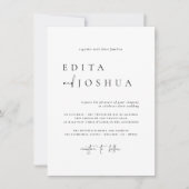Invitation Tout en un QR Code Mariage photo noir et blanc (Devant)