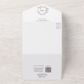 Invitation Tout En Un QR Code Plum violet poitrine feutrée Mariage de mo (Dehors)