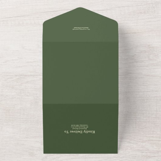 Invitation Tout En Un QR Code Romantique Art nouveau Mariage (Dehors)