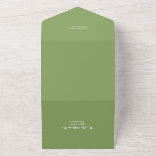 Invitation Tout En Un QR Code Romantique Art nouveau Mariage (Dehors)
