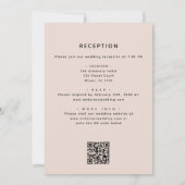 Invitation Tout en un QR Code rose Floral Eucalyptus Mariage (Dos)