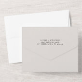 Invitation Tout En Un QR Code RSVP Calligraphie Elegant Mariage Eggshell (Verso)