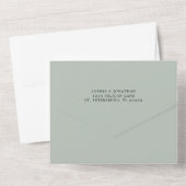 Invitation Tout En Un QR Code RSVP Calligraphie Sage Mariage vert (Verso)