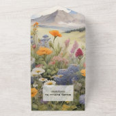 Invitation Tout En Un QR Code Rustic Mountain Forest Mariage À feuillage (Dehors)