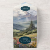 Invitation Tout En Un QR Code Rustic Mountain Meadow Mariage (Dehors)