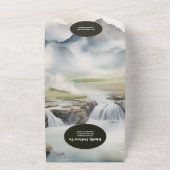 Invitation Tout En Un QR Code Rustic Mountain Waterfall Boho Mariage (Dehors)