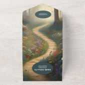Invitation Tout En Un QR Code Rustic Mountain Woodland Forest Mariage (Dehors)