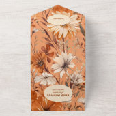 Invitation Tout En Un QR Code Terracotta Aquarelle Fleur sauvage Mariage (Dehors)