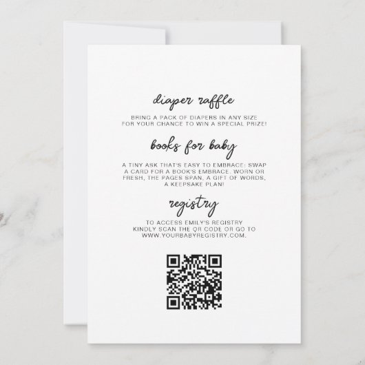 Invitation Tout en un QR Code Wild One Baby shower Safari (Dos)