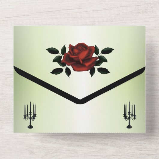 Invitation Tout En Un Quartier Français Olive Gothique Tout En Une Invit (Verso)