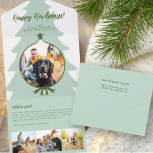 Invitation Tout En Un Quel an dans l'avis 4 photo vert triplé vert