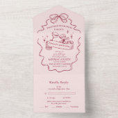 Invitation Tout En Un Quirky Bow Mariage manuscrit (À l'intérieur)