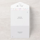 Invitation Tout En Un Rainbow Confetti Script Monogram Mariage (Dehors)