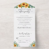 Invitation Tout En Un Réception de mariage aquarelle eucalyptus tourneso (À l'intérieur)