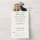 Invitation Tout En Un Réception de mariage élégante photo crème (À l'intérieur)