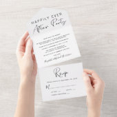 Invitation Tout En Un Réception de mariage et après heureux (Déchirure)