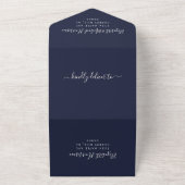 Invitation Tout En Un Réception de mariage et mariage pour toujours Bleu (Dehors)