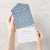 Invitation Tout En Un Réception de mariage poussiéreux bleu après un heu (Déchirure)