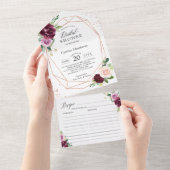 Invitation Tout En Un Recette de Fête des mariées géométrique de couleur (Déchirure)