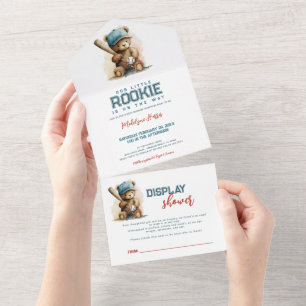 Invitation Tout En Un Recrue en route ours en peluche décoration Baby Sh