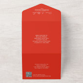 Invitation Tout En Un Red Poppy Floral QR Code RSVP Mariage (Dehors)