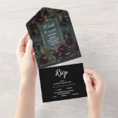Invitation Tout En Un Red Roses gothique Mariage d'Halloween (Déchirure)