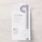Invitation Tout En Un Refined Lines Geometric Wedding Violet ID983 (À l'intérieur)