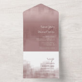 Invitation Tout En Un Réflexions aquarelle Mariage cannelle Rose ID774 (À l'intérieur)