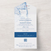 Invitation Tout En Un Rehoboth Beach Wedding QR Code Seal and Send (À l'intérieur)
