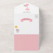 Invitation Tout En Un Reine rose Koala ours fille marine Baby shower ble (Dehors)