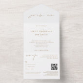 Invitation Tout En Un Rejoignez-nous Minimalist Gold Script Mariage (À l'intérieur)