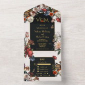 Invitation Tout En Un Rembrandt Moody Initiales Florales Mariages Tout e (À l'intérieur)