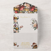 Invitation Tout En Un Rembrandt Moody Initiales Mariages florales (Dehors)