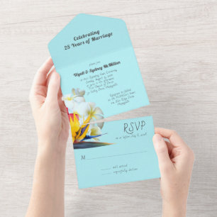 Invitation Tout En Un Renouvellement de vœux d'anniversaire de mariage a