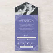 Invitation Tout En Un repas photo feuille blanc mariage RSVP (À l'intérieur)