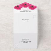 Invitation Tout En Un Réponse au Mariage Fleurale de Gerbera Rose (Dehors)