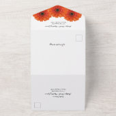 Invitation Tout En Un Réponse de mariage floral de gerbera orange (Dehors)
