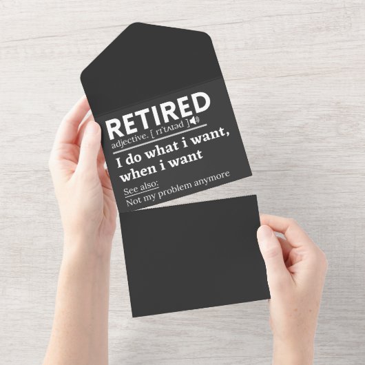 Invitation Tout En Un retired definition, funny retirement, retired (Déchirure)