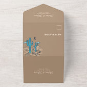 Invitation Tout En Un Retro Boho Crème Cactus Désert Destination Mariage (Dehors)