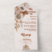 Invitation Tout En Un Retro Boho Terre Cuite Orange Brûlé Mariage (À l'intérieur)