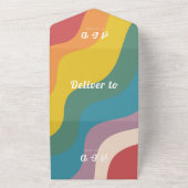 Invitation Tout En Un Retro les années 70 Rainbow Waves Mariage Gay prid (Dehors)