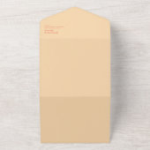 Invitation Tout En Un Rétro moderne | Sceau de crème orange et envoi (Dehors)