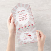 Invitation Tout En Un Retro Super 70's thème Muted Tones Mariage tous (Déchirure)
